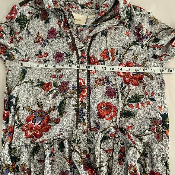 Maeve By Anthropologie Top Women Size 4 Multicolor Janie Flounce Ruffle Hemline - Picture 6 of 14